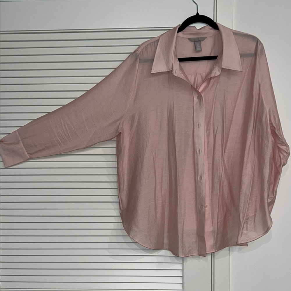 Blush Pink Button Down Blouse